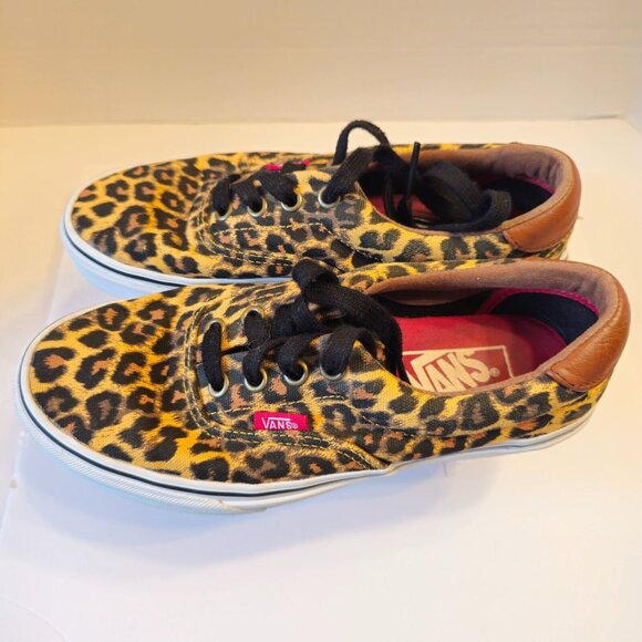 Vans Off The Wall Shoe Women’s 6-Men’s 4.5. Leopard Animal Print Lace Up Low Top - Picture 5 of 12